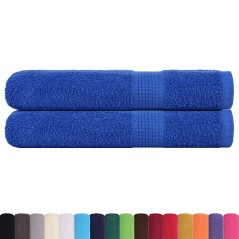 vidaXL Handtücher 2 Stk. Blau 100x200 cm 360 g/m² 100% Baumwolle
