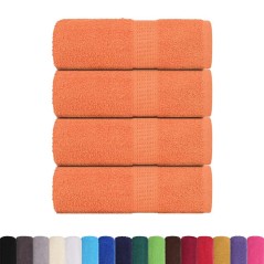 vidaXL Gästetücher 4 Stk. Orange 30x50 cm 360 g/m² 100% Baumwolle