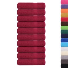 vidaXL Handtücher 10 Stk. Bordeauxrot 50x100cm 360 g/m² 100% Baumwolle
