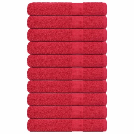 vidaXL Handtücher 10 Stk. Rot 100x200 cm 360 g/m² 100% Baumwolle