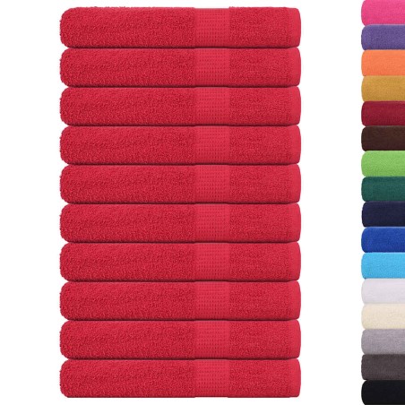 vidaXL Handtücher 10 Stk. Rot 100x200 cm 360 g/m² 100% Baumwolle