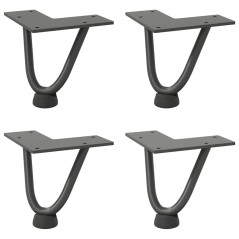 vidaXL Haarnadelbeine 4 Stk. Anthrazit 10 cm Massivstahl