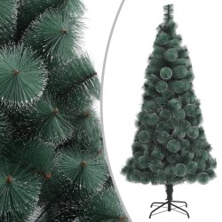 Künstlicher Weihnachtsbaum LEDs & Kugeln Grün 150 cm PVC & PE