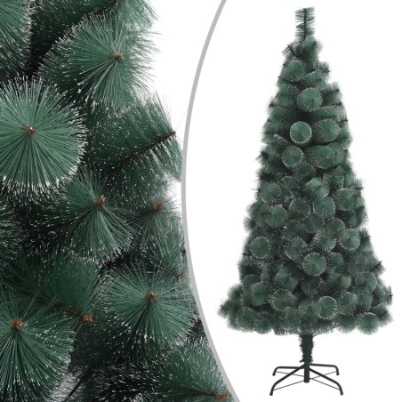 Künstlicher Weihnachtsbaum LEDs & Kugeln Grün 150 cm PVC & PE