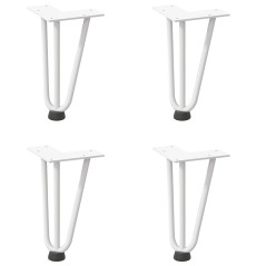 vidaXL Haarnadelbeine 4 Stk. Weiß 20 cm Massivstahl