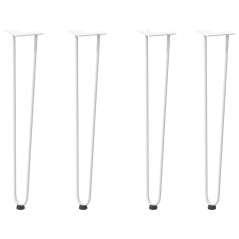 vidaXL Haarnadelbeine 4 Stk. Weiß 72 cm Massivstahl