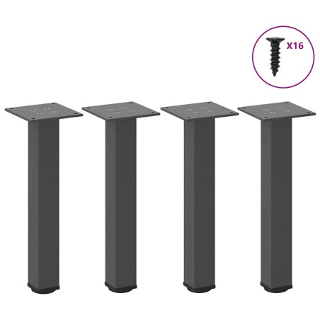 vidaXL Couchtischbeine 4 Stk. Anthrazit 30-32 cm Stahl