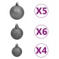 Künstlicher Weihnachtsbaum LEDs & Kugeln Grün 150 cm PVC & PE Künstlicher Weihnachtsbaum LEDs & Kugeln Grün 150 cm PVC & PE