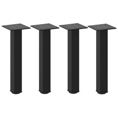 vidaXL Couchtischbeine 4 Stk. Schwarz 42-44 cm Stahl