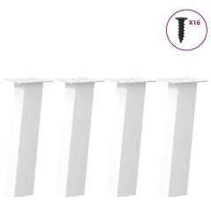 vidaXL Couchtischbeine 4 Stk. Weiß 42 cm Stahl