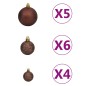 Künstlicher Weihnachtsbaum LEDs & Kugeln Beschneit 150cm PVC PE Künstlicher Weihnachtsbaum LEDs & Kugeln Beschneit 150cm PVC PE