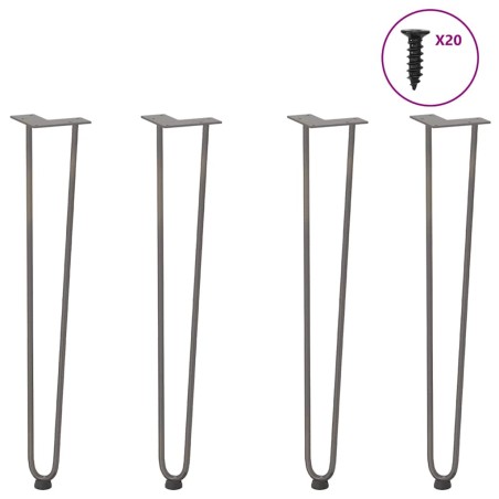 vidaXL Haarnadelbeine 4 Stk. Naturstahl 72 cm Massivstahl
