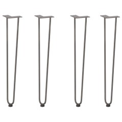 vidaXL Haarnadelbeine 4 Stk. Naturstahl 72 cm Massivstahl