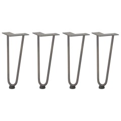 vidaXL Haarnadelbeine 4 Stk. Naturstahl 30 cm Massivstahl