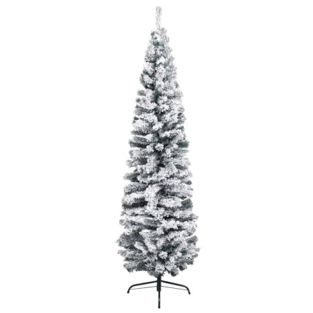 Künstlicher Weihnachtsbaum Schlank mit LEDs & Kugeln Grün 180cm