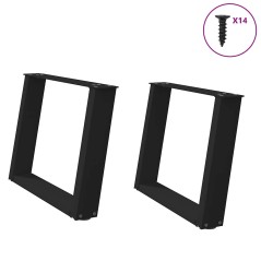 vidaXL Couchtischbeine U-Form 2 Stk. Schwarz 60x(42-43) cm Stahl
