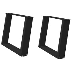 vidaXL Couchtischbeine U-Form 2 Stk. Schwarz 60x(42-43) cm Stahl