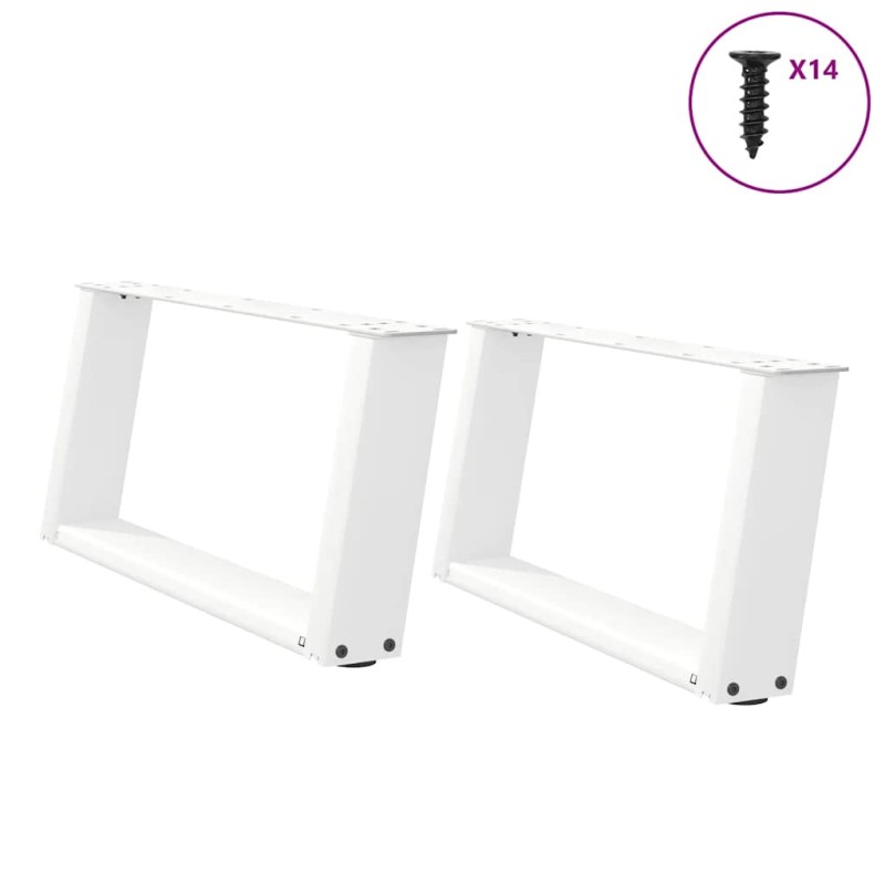 vidaXL Couchtischbeine U-Form 2 Stk. Weiß 60x(30-31) cm Stahl vidaXL Couchtischbeine U-Form 2 Stk. Weiß 60x(30-31) cm Stahl