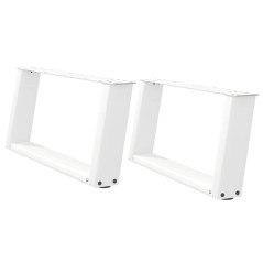 vidaXL Couchtischbeine U-Form 2 Stk. Weiß 60x(30-31) cm Stahl