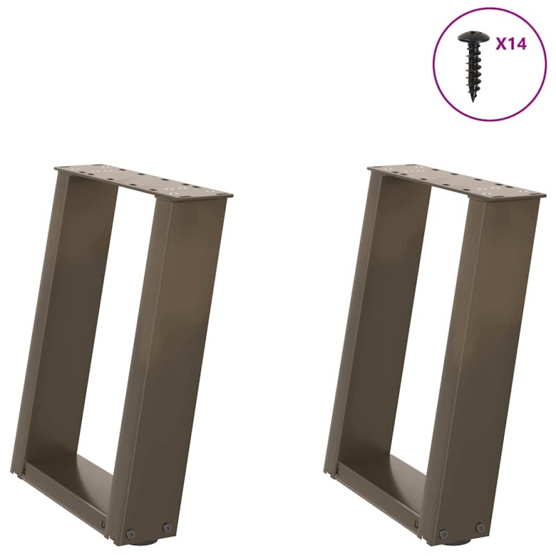 vidaXL Couchtischbeine U-Form 2 Stk. Naturstahl 38x(42-43) cm Stahl vidaXL Couchtischbeine U-Form 2 Stk. Naturstahl 38x(42-43) cm Stahl
