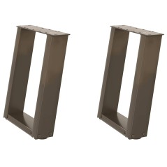 vidaXL Couchtischbeine U-Form 2 Stk. Naturstahl 38x(42-43) cm Stahl