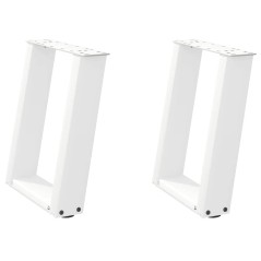 vidaXL Couchtischbeine U-Form 2 Stk. Weiß 38x(42-43) cm Stahl