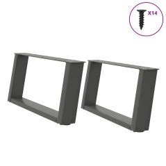 vidaXL Couchtischbeine U-Form 2 Stk. Anthrazit 70x(30-31) cm Stahl