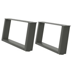 vidaXL Couchtischbeine U-Form 2 Stk. Anthrazit 70x(30-31) cm Stahl