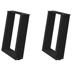 vidaXL Couchtischbeine U-Form 2 Stk. Schwarz 28x(42-43) cm Stahl