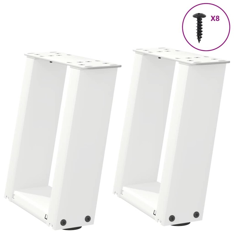 vidaXL Couchtischbeine U-Form 2 Stk. Weiß 30x(30-31) cm Stahl vidaXL Couchtischbeine U-Form 2 Stk. Weiß 30x(30-31) cm Stahl