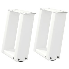 vidaXL Couchtischbeine U-Form 2 Stk. Weiß 30x(30-31) cm Stahl