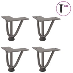 vidaXL Haarnadelbeine 4 Stk. Naturstahl 10 cm Massivstahl