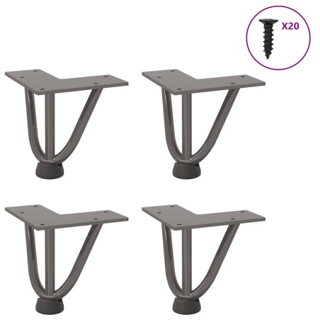 vidaXL Haarnadelbeine 4 Stk. Naturstahl 10 cm Massivstahl