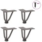 vidaXL Haarnadelbeine 4 Stk. Naturstahl 10 cm Massivstahl vidaXL Haarnadelbeine 4 Stk. Naturstahl 10 cm Massivstahl