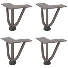 vidaXL Haarnadelbeine 4 Stk. Naturstahl 10 cm Massivstahl