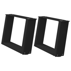 vidaXL Couchtischbeine U-Form 2 Stk. Schwarz 40x(30-31) cm Stahl