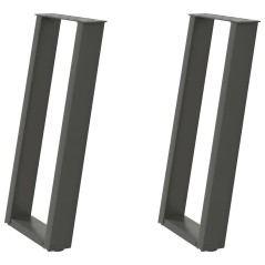 vidaXL Konsolentischbeine U-Form 2 Stk. Anthrazit 38x(72-73) cm Stahl