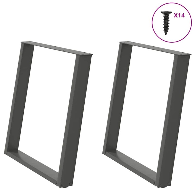 vidaXL Esstischbeine U-Form 2 Stk. Anthrazit 70x(72-73) cm Stahl vidaXL Esstischbeine U-Form 2 Stk. Anthrazit 70x(72-73) cm Stahl