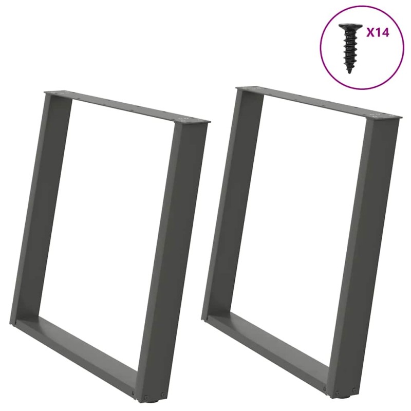 vidaXL Esstischbeine U-Form 2 Stk. Anthrazit 100x(72-73) cm Stahl vidaXL Esstischbeine U-Form 2 Stk. Anthrazit 100x(72-73) cm Stahl