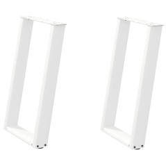 vidaXL Esstischbeine U-Form 2 Stk. Weiß 60x(72-73) cm Stahl