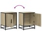 vidaXL Nachttische 2 Stk. Sonoma-Eiche 40x31x50cm Holzwerkstoff Metall vidaXL Nachttische 2 Stk. Sonoma-Eiche 40x31x50cm Holzwerkstoff Metall