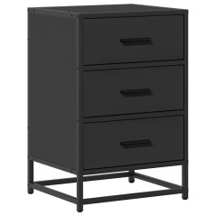 vidaXL Nachttisch Schwarz 40x34,5x60 cm Holzwerkstoff und Metall