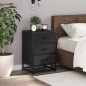 vidaXL Nachttisch Schwarz 40x34,5x60 cm Holzwerkstoff und Metall