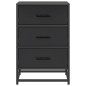 vidaXL Nachttisch Schwarz 40x34,5x60 cm Holzwerkstoff und Metall