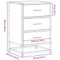 vidaXL Nachttisch Schwarz 40x34,5x60 cm Holzwerkstoff und Metall