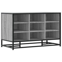 vidaXL Schuhbank Grau Sonoma 84x40x53,5 cm Holzwerkstoff und Metall