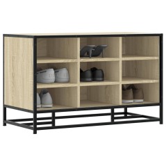 vidaXL Schuhbank Sonoma-Eiche 84x40x53,5 cm Holzwerkstoff und Metall