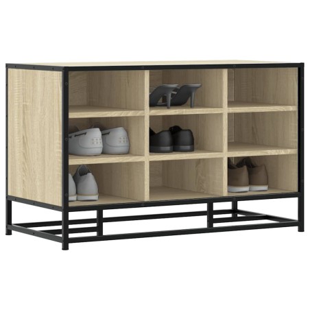 vidaXL Schuhbank Sonoma-Eiche 84x40x53,5 cm Holzwerkstoff und Metall