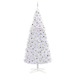 Künstlicher Weihnachtsbaum mit LEDs & Kugeln LEDs 400 cm Weiß