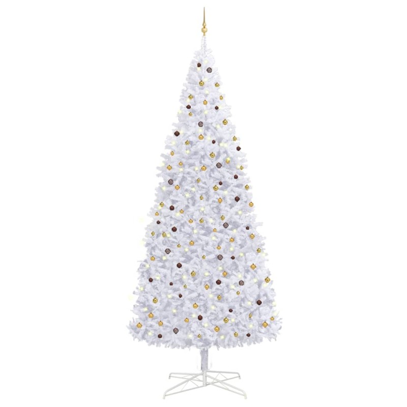 Künstlicher Weihnachtsbaum mit LEDs & Kugeln LEDs 400 cm Weiß Künstlicher Weihnachtsbaum mit LEDs & Kugeln LEDs 400 cm Weiß